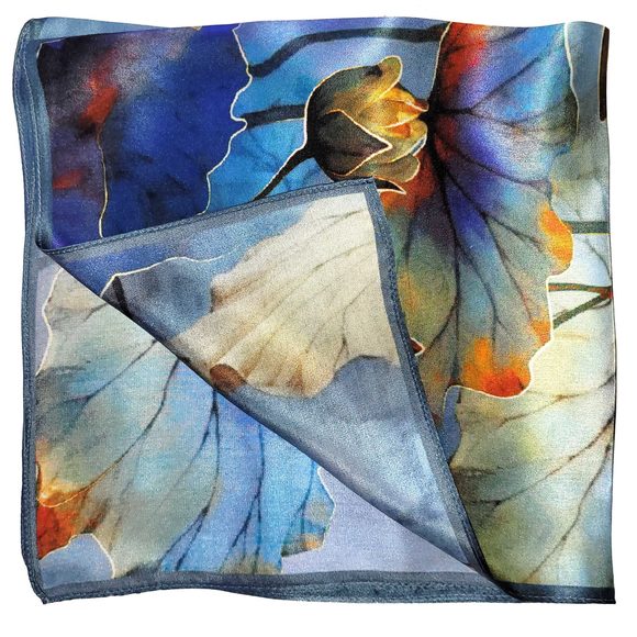 NWT Genuine 100% Mulberry Silk Satin Scarf 20"x20" Small Square Shawl 5490 - Picture 5 of 8